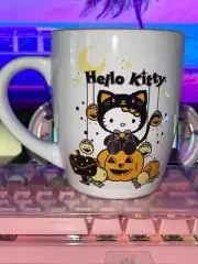2023 Sanrio Hello Kitty Halloween White Orange Pumpkin Black Cat Mug Large 25oz