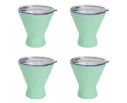 4x Annabel Trends 250ml Stainless Steel Double Walled Cocktail Cup Gelato Mint