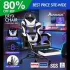 ALFORDSON Gaming Chair Office Massage Computer Racing Seat PU Leather White