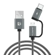 2 pcs QC 3.0 Fast Charging Micro USB Type C Data Cable 80cm for Samsung S8 S7 Huawei P10 Oneplus 5