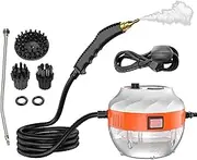 Handheld Steam Cleaner, 1500W Pressurized Steam Cleaning Machine with 6 Speeds, 3 Brush Heads, 1 Extension Rod, Portable High Pressure Steam Cleaner with 1L Water Tank & Anti-dry Burn Function(White o