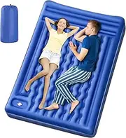 Camping Sleeping Mat | Inflatable Resting Bed for 2 Persons | Thickness Double Persons Inflating Mat with Built-in Foot Pump and Pillow for Camping, Backpacking