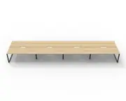 RAPIDLINE DELUXE LOOP LEG WORKSTATION Double Sided No Screen 8 Person W7200 x D1530 x H730mm Natural Oak/Black