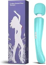 Personal Massager - Handheld and Cordless, Powerful Wand - 8 Speeds and 20 Vibrating Patterns - USB Rechargeable - Magic Recovery Effect for Women and Men, Body, Neck, Back and Shoulders (Teal Blue)