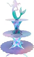 Mermaid Cake Stand 3 Tier Mermaid Party Supplies Cupcake Stand Mermaid Party Decortions for Mermaid Theme Party Baby Shower Birthday Party Supplies