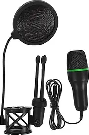 QUMIIRITY 1Set Microphone Kit Tabletop Condenser Mic for Gaming Black High Sound Noise Reduction Durable Compatible with Devices