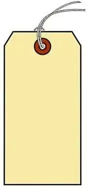 Shipping Tag, Med. Wt., MANILLA, Sz #2 (1-5/8" X 3-1/4"), String - Box of 1,000