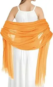 [Andibro] Women's Stole, Scarf Plain Soft Scarf with Fringes Women Festive Elegant Scarf for Evening Dress Wedding