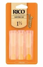 Rico Baritone Saxophone Reeds, Strength 1.5, 3-pack