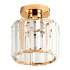 Crystal Ceiling Light 3-LED Bulb E27 Socket Modern Chandelier(Round Gold)