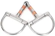 MUNEFE Stainless Steel Roller Mouth Snaffle Bit, D Rings Snaffle Bit Rollers, Snaffle Bit Copper Rollers for Training Competition Riding
