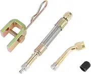 X AUTOHAUX 1 Set 135 Degrees Copper Tire Valve Extension with Universal Stainless Steel 100mm Tyre Valve Stem Extender for Car Motorcycle RV Truck Bike