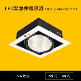 LED AR111緊急停電照明崁燈 2線/3線