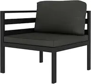 Sectional Corner Sofa with Cushions, Outdoor Patio Furniture for Garden, Porch, Deck, Aluminium Anthracite, Waterproof Bench