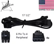 Corsair CP-8920112 Peripheral Cable 4 Connectors 6 Pin PSU Molex CD Drive Aux.