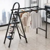 在飛比找momo購物網優惠-【AOTTO】多功能兩用折疊五步曬衣梯(梯架 登高梯 工作梯