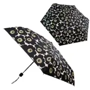 Marimekko Mini Unikko Black Manual Folding Umbrella New from Japan