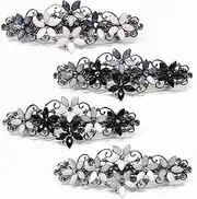 Jakeni Elegant Sparkly Glitter Rhinestones Flowers Hairpins - Vintage French Style Hair Barrettes, Clips and Accessoires for Women