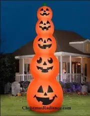 15ft Gemmy Airblown Short Circuit Jack O Lantern Pumpkin Stack FREE SHIP