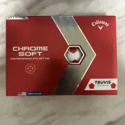 Callaway Golf 2022 Chrome Soft Golf Balls, White/Red Truvis 1 Dozen