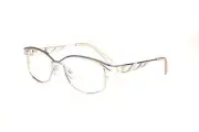NEW Designer Inspired BLUSH HARMONY Blue & Gold Eyeglasses 53mm with Case