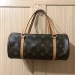 保證正品 不正可退 絕版 2006年典藏款 LV PAPILLON 26 經典老花 圓筒包 手提包