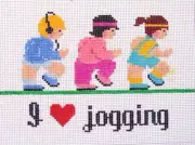 I Love Jogging Hand Painted Needlepoint Canvas