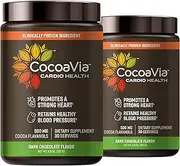 CocoaVia Cardio Health Cocoa Powder, 60 Servings, 500mg Cocoa Flavanols, Support Heart Health, Boost Nitric Oxide, Improve Circulation, Energy, Preworkout, Vegan, Dark Chocolate Cacao