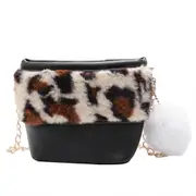 Children's Mini Handbag Cute Leopard Kids Small Coin Wallet Pouch Kawaii Little Girl Plush Purse Crossbody Bags Baby Clutch Bag