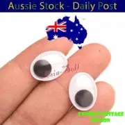 200pcs Dolls Joggle Eyes 10mmx8mm Oval Adhesive Backing Doll Teddy Googly Boggle