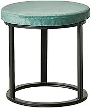 Dressing Table Stool With Metal Base, Vanity Bench, Upholstered Decorative Furniture, Iron Dining Table Stool, Fashion Low Stool with Non-Slip Silent Feet, 28x28cm-A