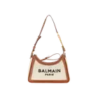 Balmain B-Army Canvas Bag with Leather Inserts Brown