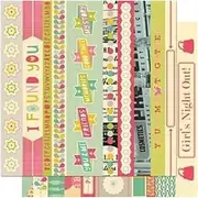 Sale Item - Cosmo Cricket - Upcycle - Borders 12X12 Double-Sided Cardstock (Sin*