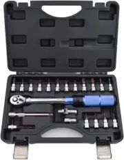 Gunpla 1/4" Drive Torque Wrench Set 21-Pieces Click Dual-Direction Adjustable...
