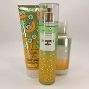 bath and body works cucumber melon mist, cream, shower gel 8 oz new!