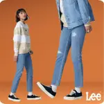 【LEE 官方旗艦】女裝 牛仔褲 / 401 中腰標準小直筒 九分褲 中藍洗水(LB317087957)