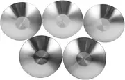 ABOOFAN 5pcs Stainless Steel Round Mini Saucer Bowls Elegant Dipping Plates for Soy Sauce Seasoning Condiments Sushi Appetizers Versatile Metal Ramekins for Culinary Use