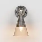 [OneWorld Collection] Otto Wall Light With Glass Shade Antique Silver