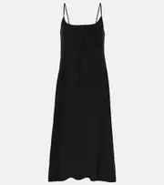 [Simone Rocha] Simone Rocha Bow-detail crêpe de chine slip dress AU 6 black