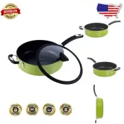 All-In-One 5L Green Ceramic Sauce Pan - APEO & PFOS Free, Induction Compatible