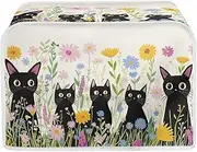 Baxinh Black Cat Printed Toaster Cover for Anti-Dust & Fingerprint Kitchen Small Appliance, Floral Printed Toaster Oven Cover Microwave Toaster Oven Cover Decor Accessories for Kitchen