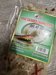 Dried colored Tapioca Shreds or colored cassava sticks- Bot Khoai Mau 7oz