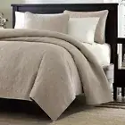 Full Queen size Khaki Light Brown Tan Coverlet Quilt Set with 2 Shams