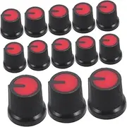 50pcs Electric Guitar Volume Control Knobs Red Plastic Caps for Potentiometer for Amplifiers and Bass Guitars Easy Volume Adjustments Reliable and Durable