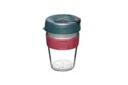 KeepCup Original Clear 340ml Tritan Cup Travel Drink Mug w/ Blue Lid/Black Plug