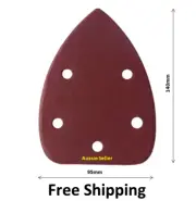 Triangle 140mm x 95mm Palm Mouse Sanding Pads Pad Sheets Discs Hook Loop 5 hole