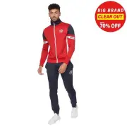 Crosshatch Klaman Mens Tracksuit Casual Comfort Activewear 2 Piece Set Red