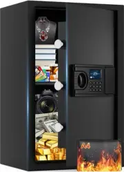3.2 Cuft Fireproof Safe Box, Home Safes Water and Fireproof, Digital Security...