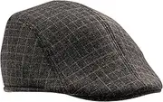 [Dress Up America] Newsboy Cap for Men - Classic Flat Cap Cabbie Hat - Comfortable and Timeless Irish Headwear for Adults, Checkered Grey, One Size