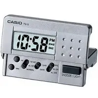 在飛比找momo購物網優惠-【CASIO 卡西歐】輕便數位電子鬧鐘(銀灰-PQ-10D-